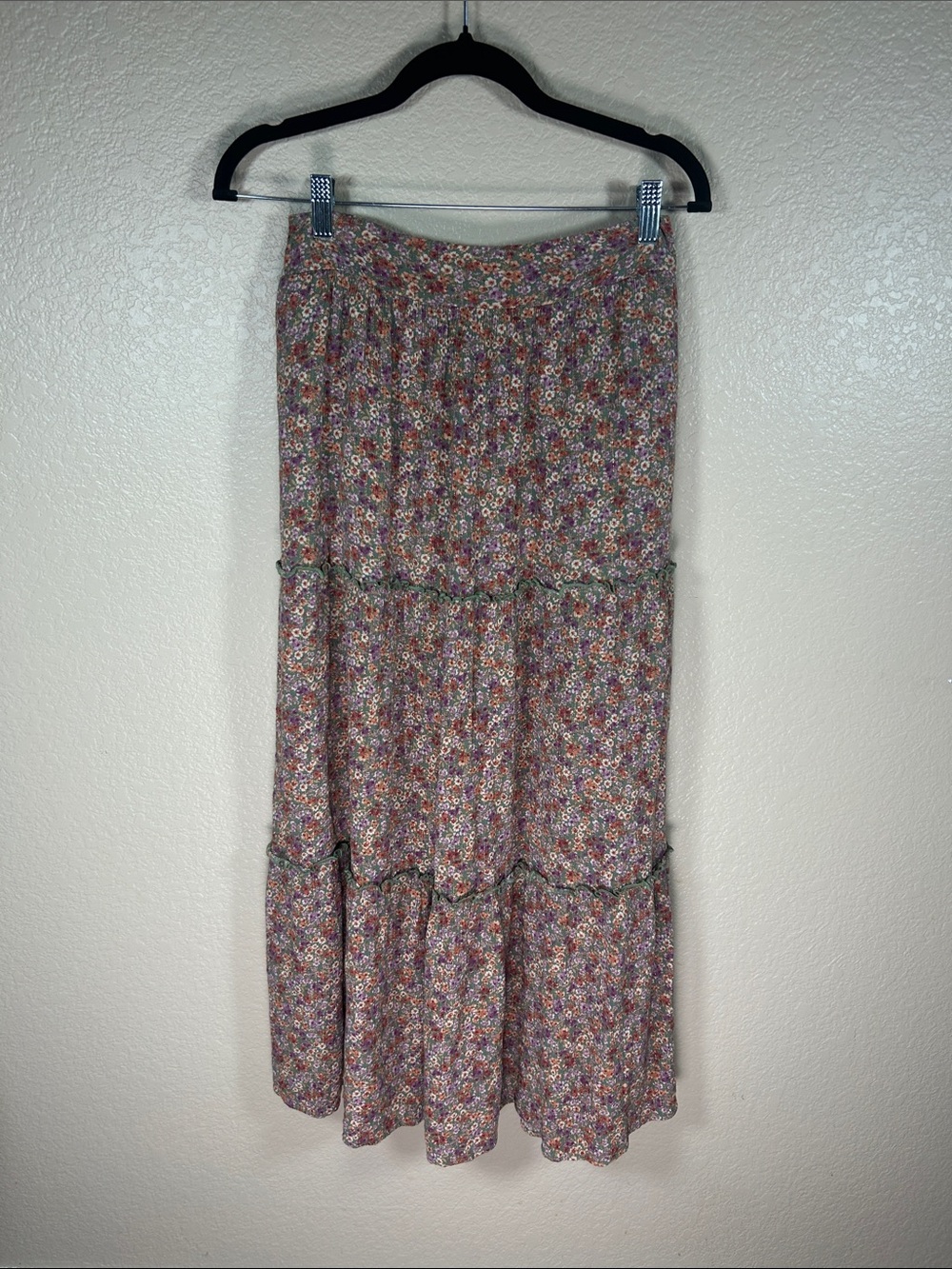 Altar’d State Floral Tiered Maxi Skirt Cottagecore Boho Pockets Medium